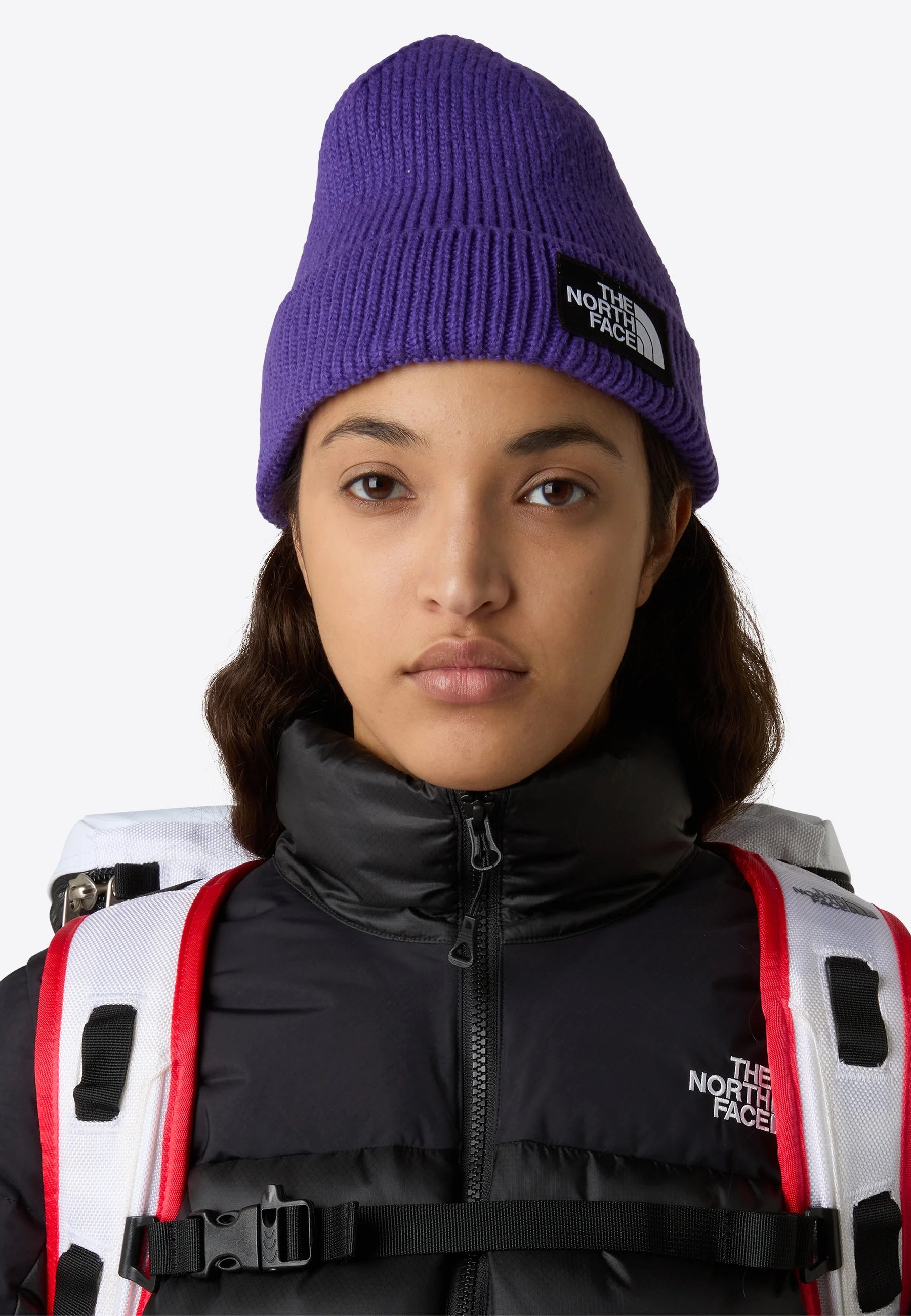 THE NORTH FACE Cuffed Beanie with Box Logo - PEAK PURPLE