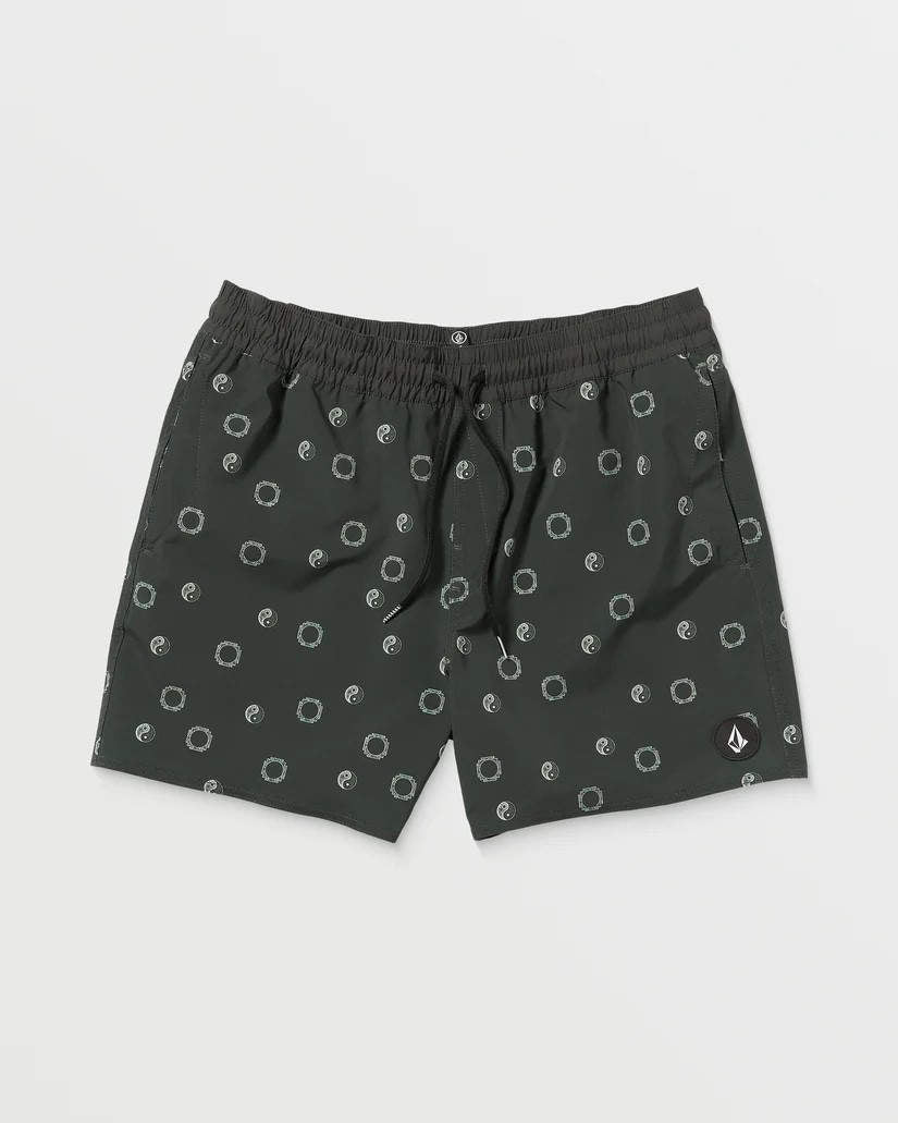 Volcom Lido Print Trunk 16" Boardshort - STEALTH