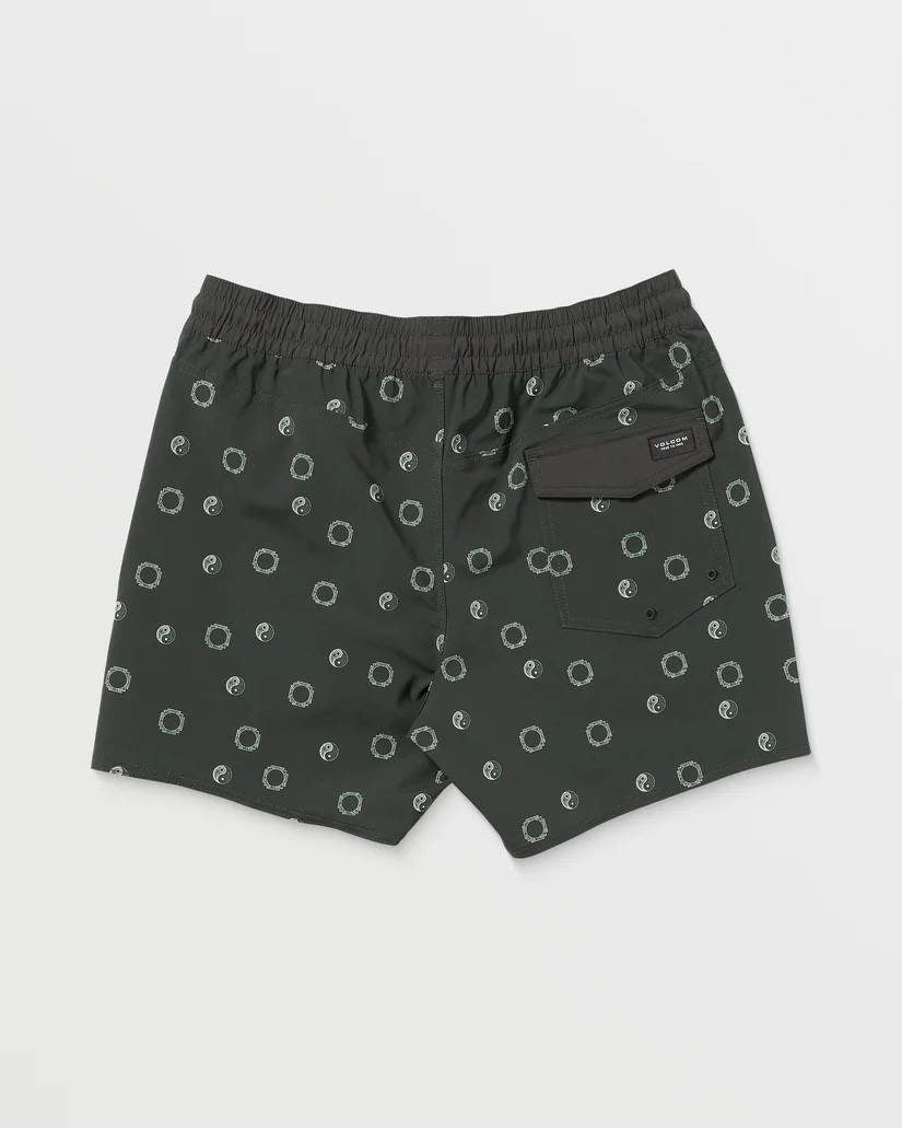 Volcom Lido Print Trunk 16" Boardshort - STEALTH