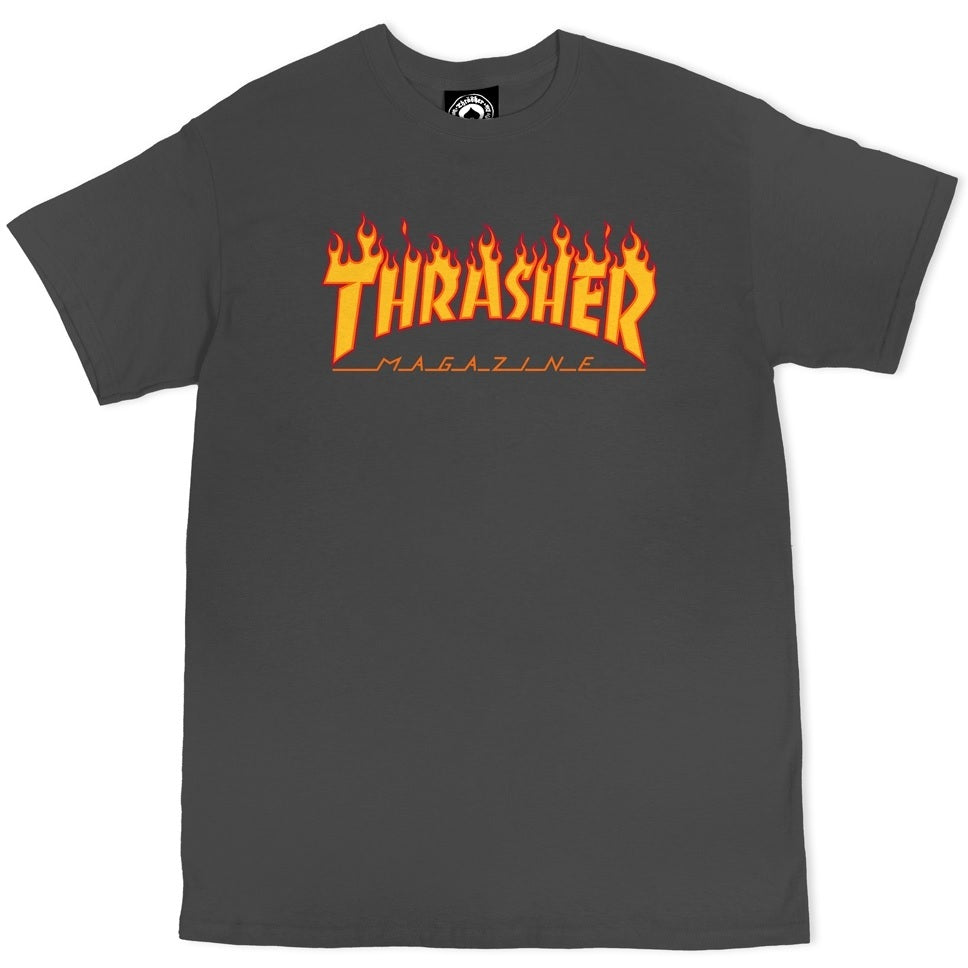 T-shirt THRASHER Flame - GRIGIO