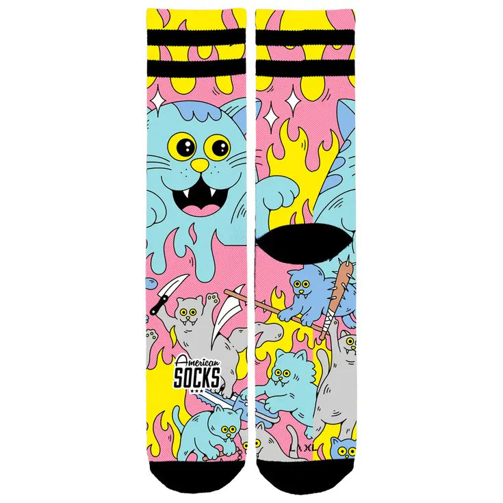 American Socks Killer Kitties Mid High – Calze Unisex COOLMAX® The Original Signature