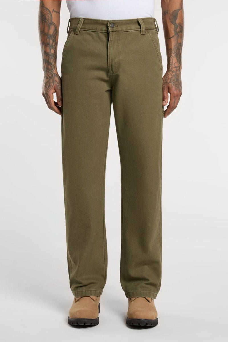 DICKIES Canvas Carpenter Regular Pants - OLIVE GREEN