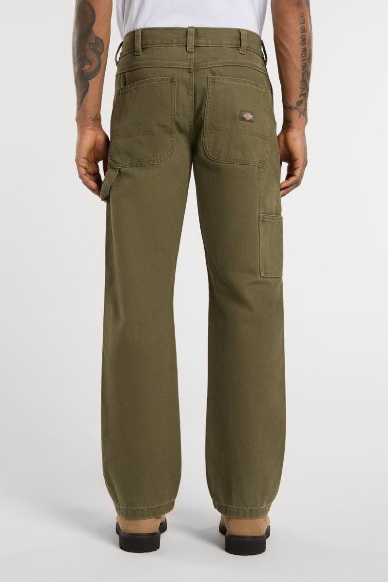 DICKIES Canvas Carpenter Regular Pants - OLIVE GREEN