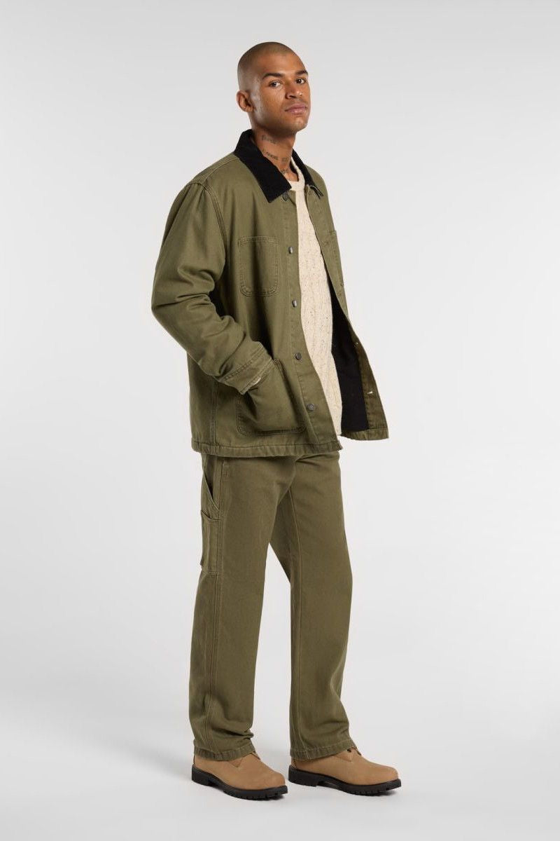 DICKIES Canvas Carpenter Regular Pants - OLIVE GREEN