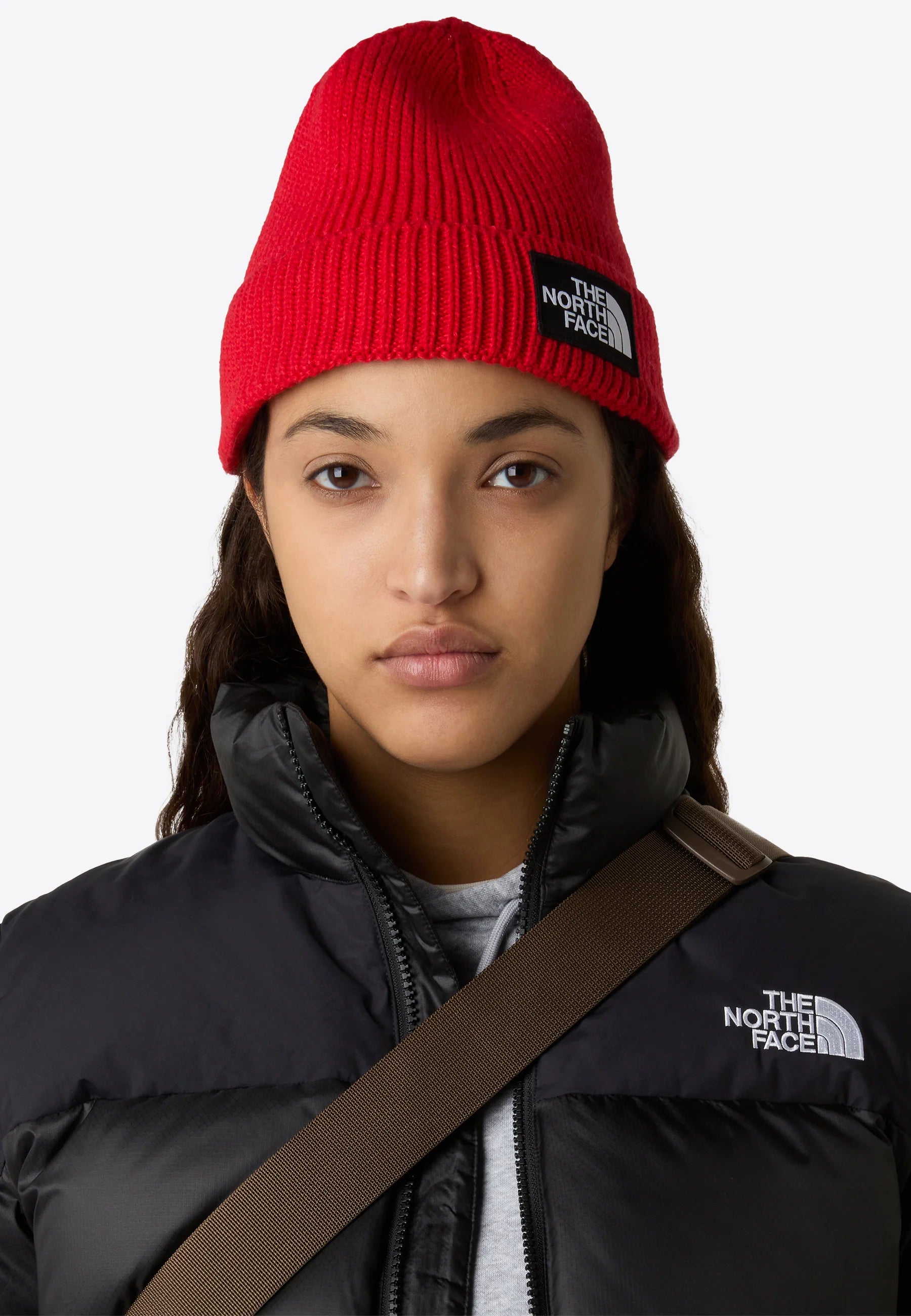 THE NORTH FACE Cuffed Beanie with Box Logo - TNF RED
