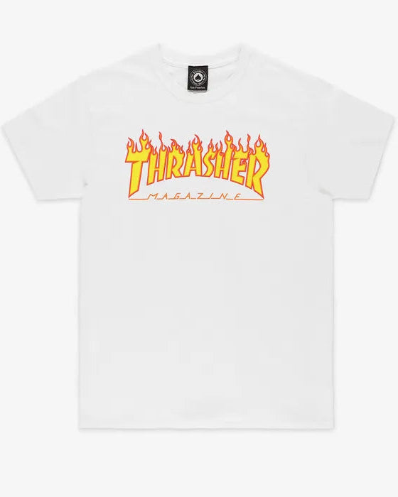 THRASHER Flame T-shirt - WHITE