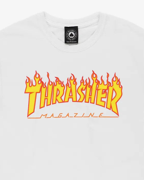 THRASHER Flame T-shirt - WHITE