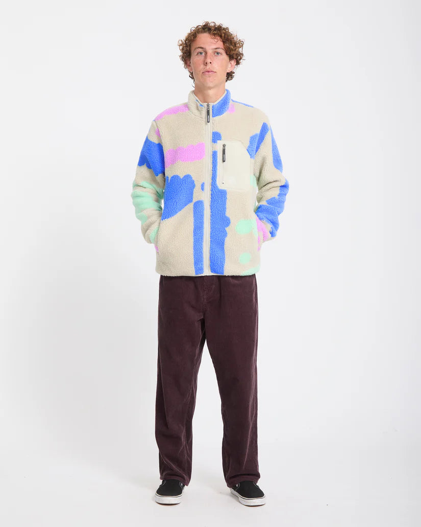 Volcom Carrau Fuzzar Zip Sherpa Jacket – Multi