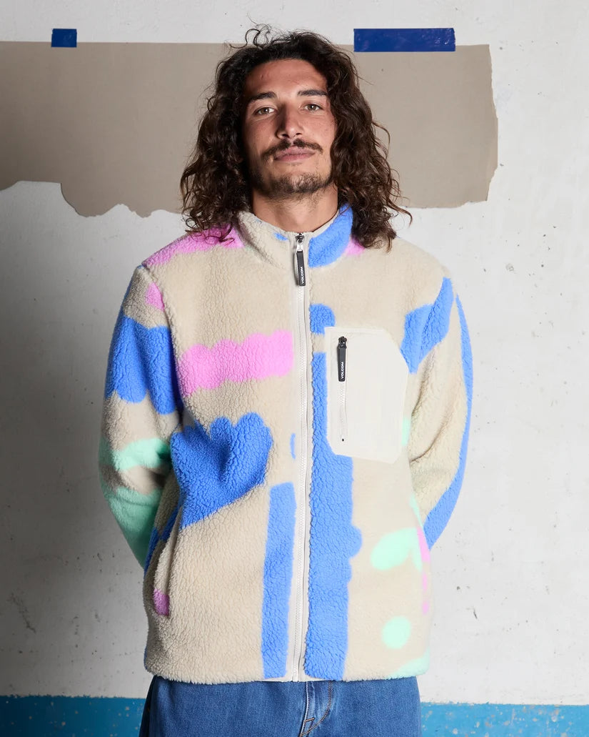 Volcom Carrau Fuzzar Zip Sherpa Jacket – Multi