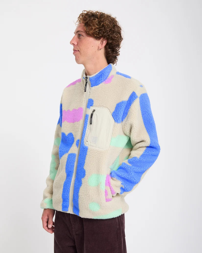 Volcom Carrau Fuzzar Zip Sherpa Jacket – Multi