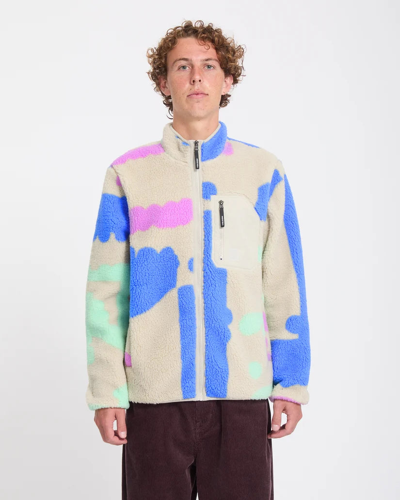 Volcom Carrau Fuzzar Zip Sherpa Jacket – Multi