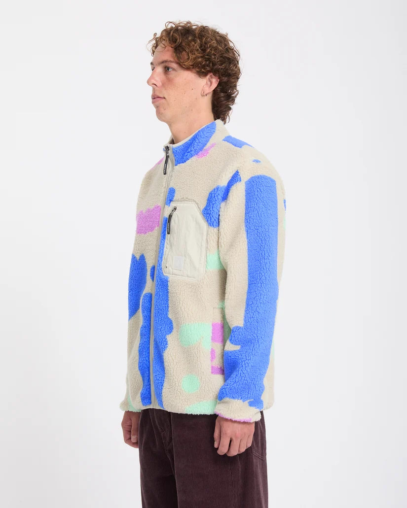 Volcom Carrau Fuzzar Zip Sherpa Jacket – Multi