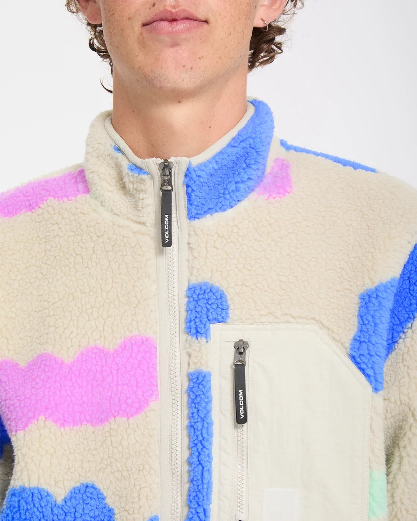 Volcom Carrau Fuzzar Zip Sherpa Jacket – Multi