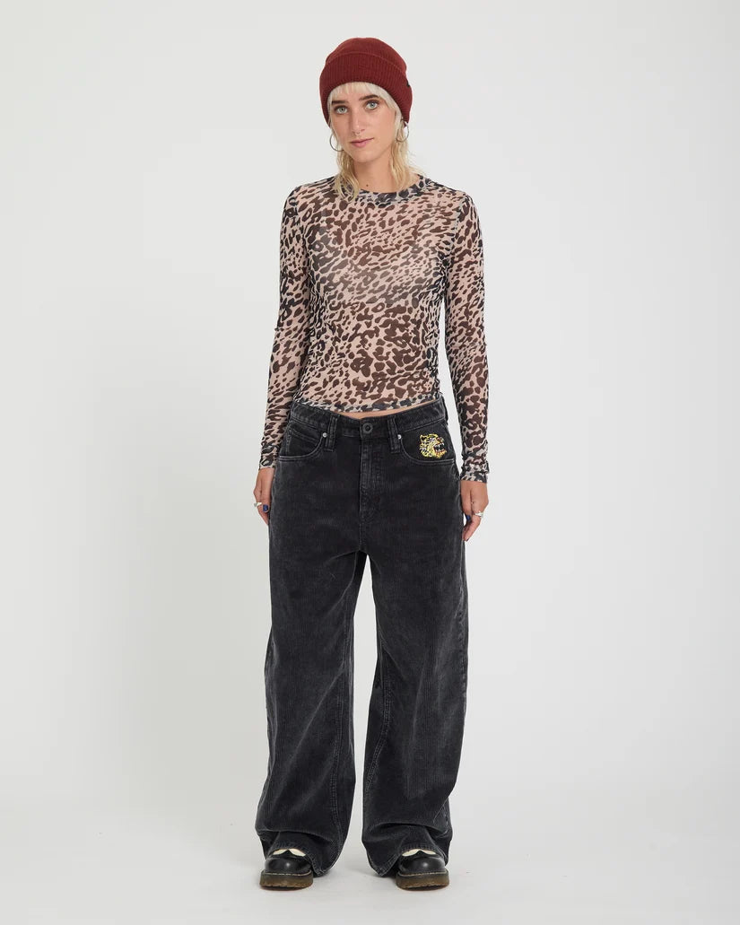 Volcom Ozzy Corduroy Trousers – Light Acid Black Donna