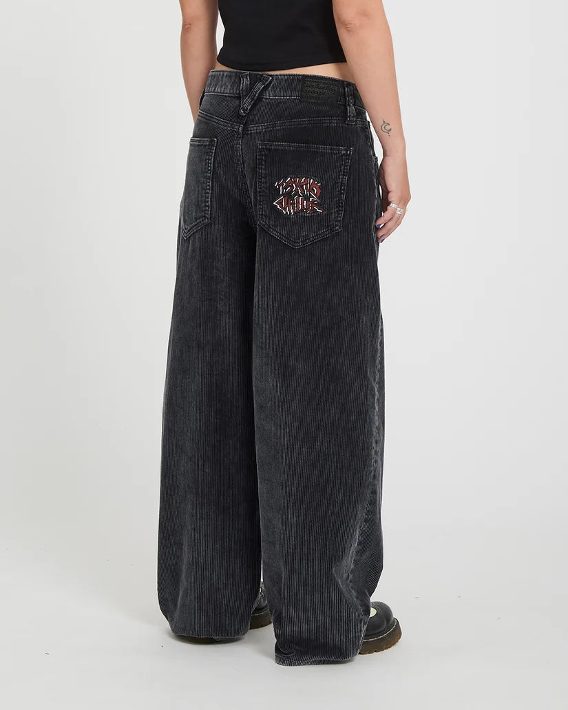 Volcom Ozzy Corduroy Trousers – Light Acid Black Donna