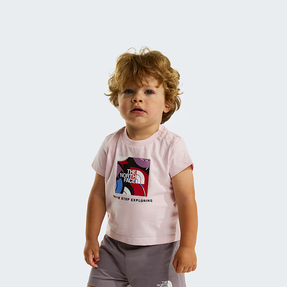 👶 The North Face Set NSE Box Play Regular con Pantaloncini da Neonato - Pale Blossom-Transcendent Grey