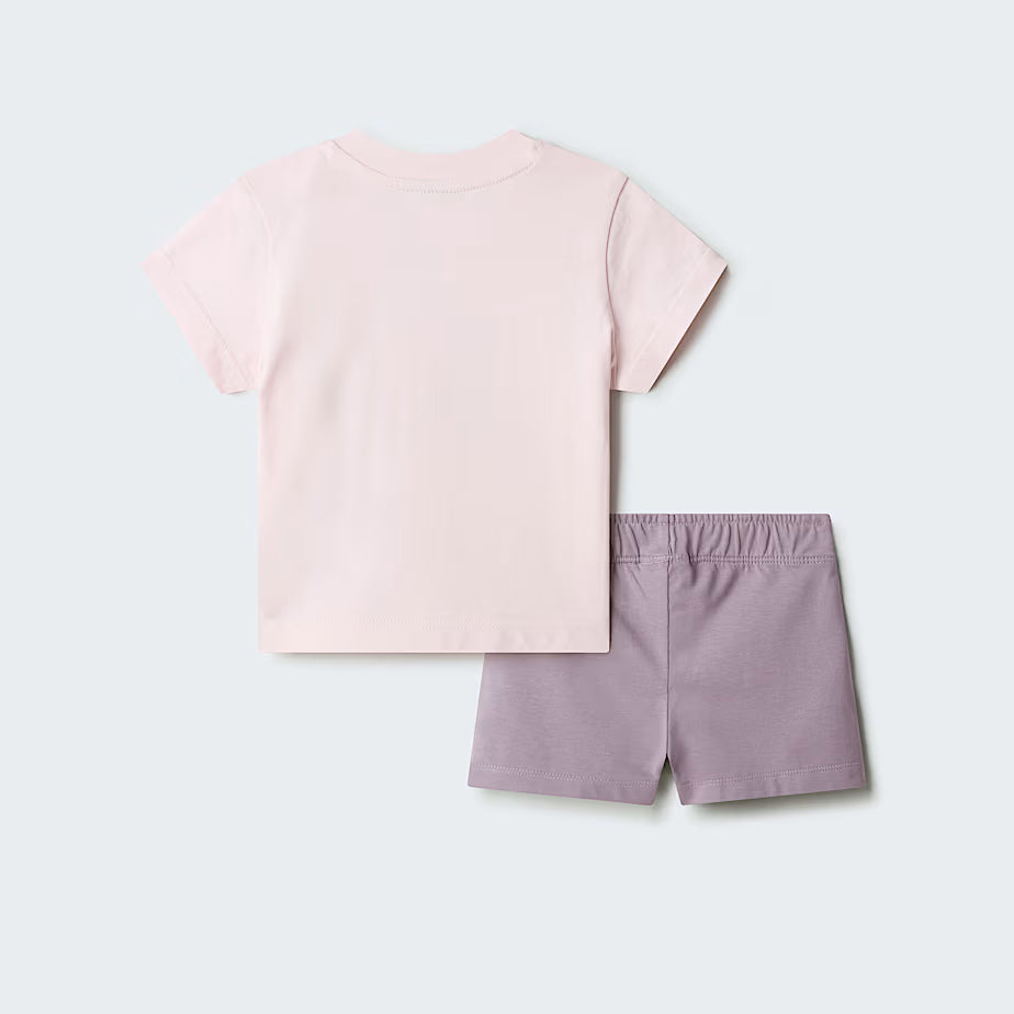👶 The North Face Set NSE Box Play Regular con Pantaloncini da Neonato - Pale Blossom-Transcendent Grey