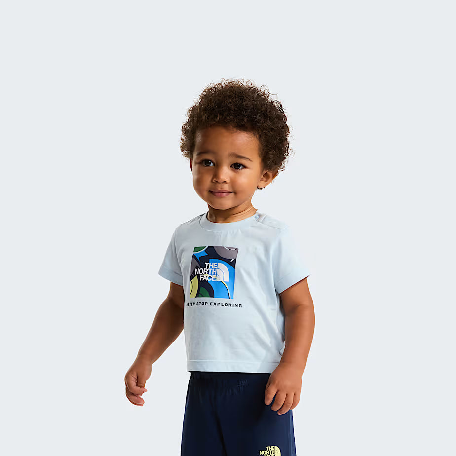 👶 The North Face Set NSE Box Play Regular con Pantaloncini da Neonato - Polar Haze-Summit Navy