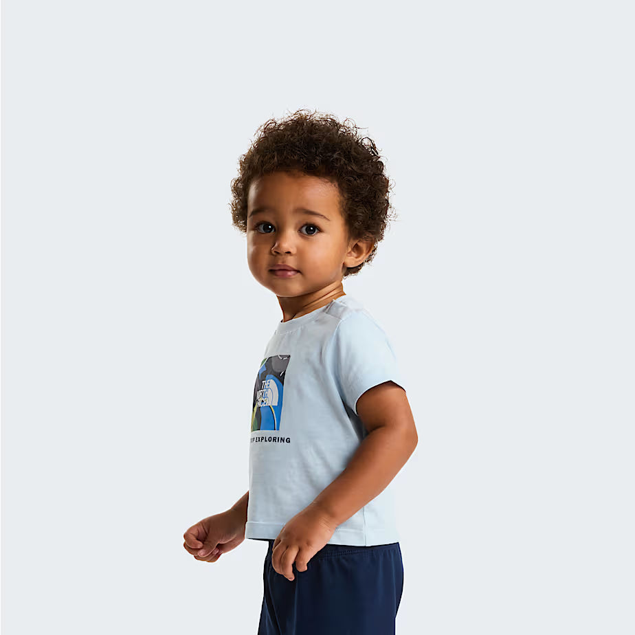 👶 The North Face Set NSE Box Play Regular con Pantaloncini da Neonato - Polar Haze-Summit Navy