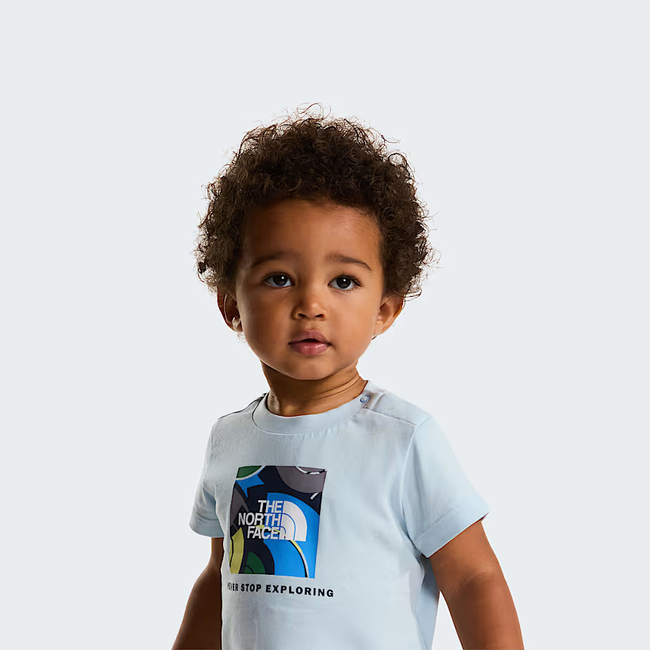 👶 The North Face Set NSE Box Play Regular con Pantaloncini da Neonato - Polar Haze-Summit Navy