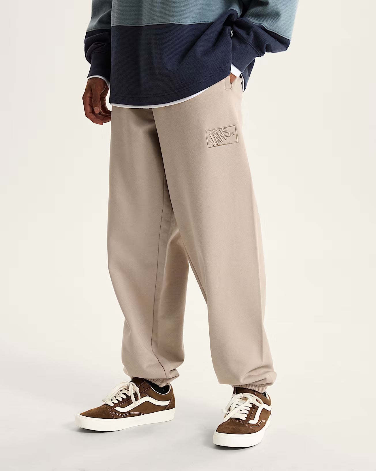 VANS Blocked Box Tracksuit Pants - BEIGE