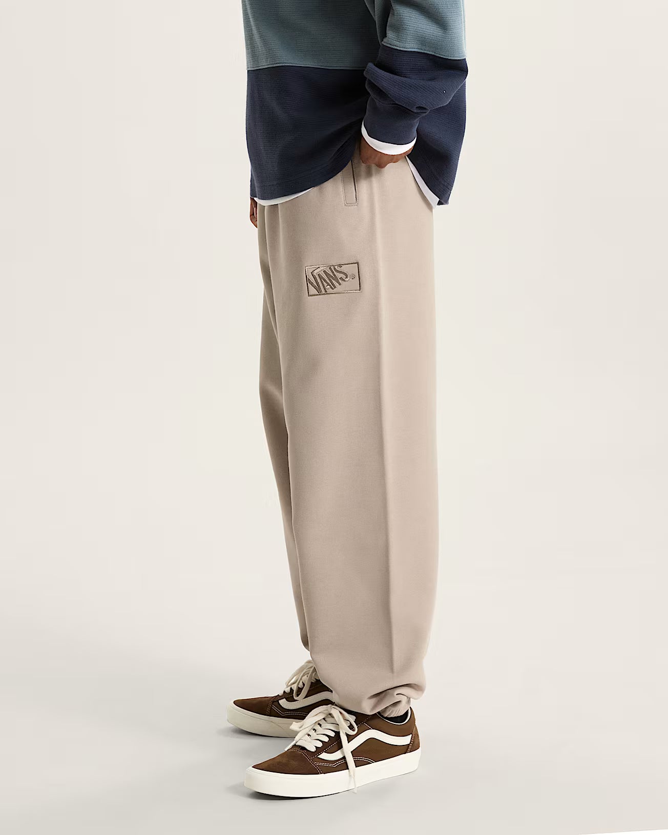 VANS Blocked Box Tracksuit Pants - BEIGE