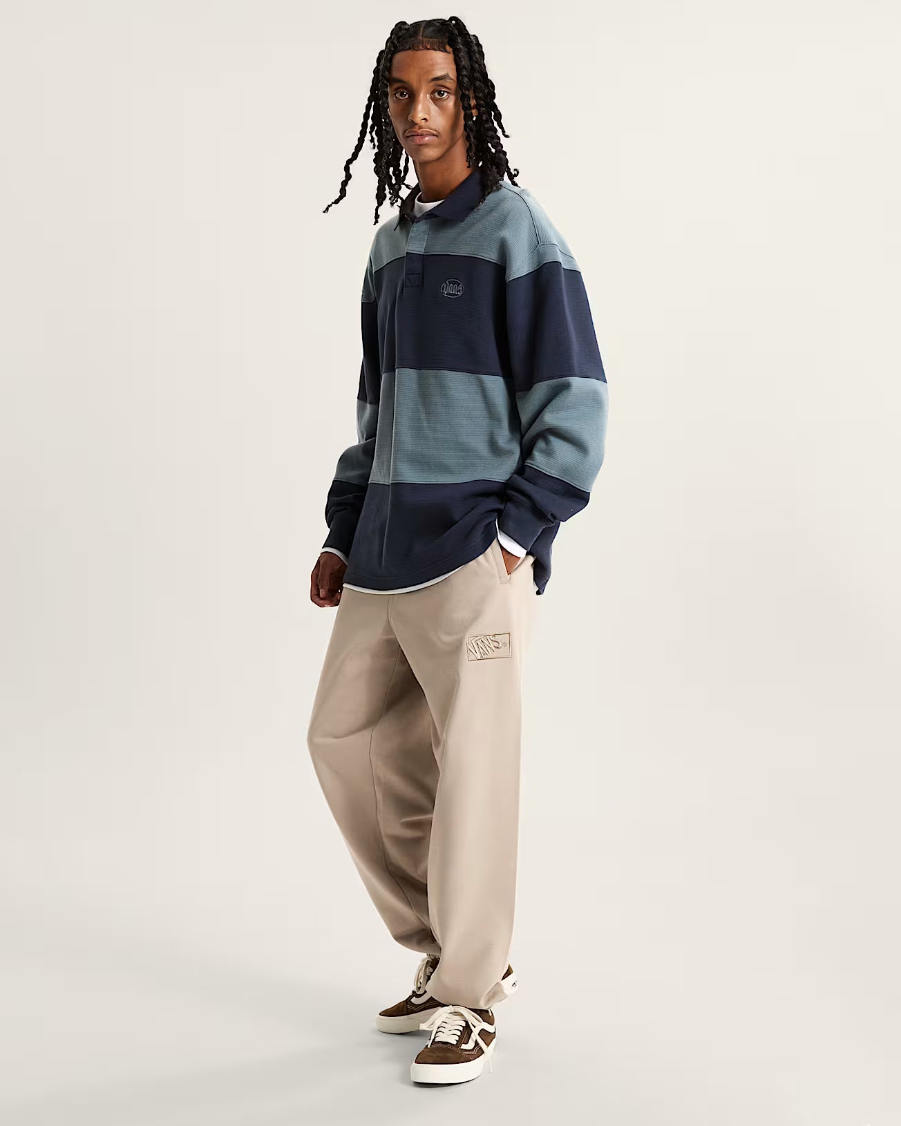 VANS Blocked Box Tracksuit Pants - BEIGE