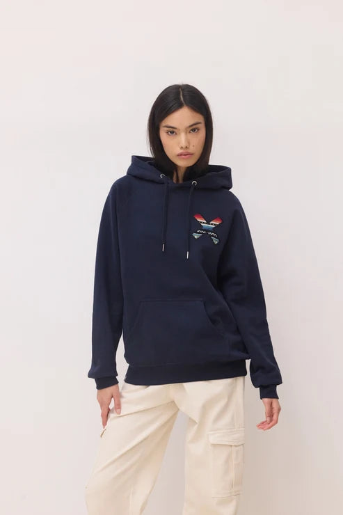 Felpa con Cappuccio in Cotone Biologico Blue Banana - Navy