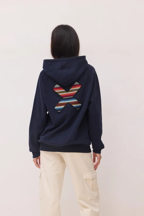 Felpa con Cappuccio in Cotone Biologico Blue Banana - Navy
