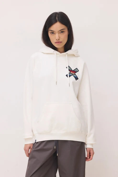 Felpa con Cappuccio in Cotone Biologico Blue Banana - Off-White