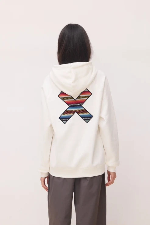 Felpa con Cappuccio in Cotone Biologico Blue Banana - Off-White