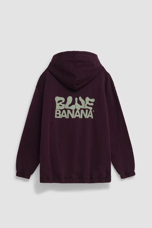 Blue Banana Cherry Pike Hoodie Unisex – Felpa Oversize Effetto Lavato 400 GSM