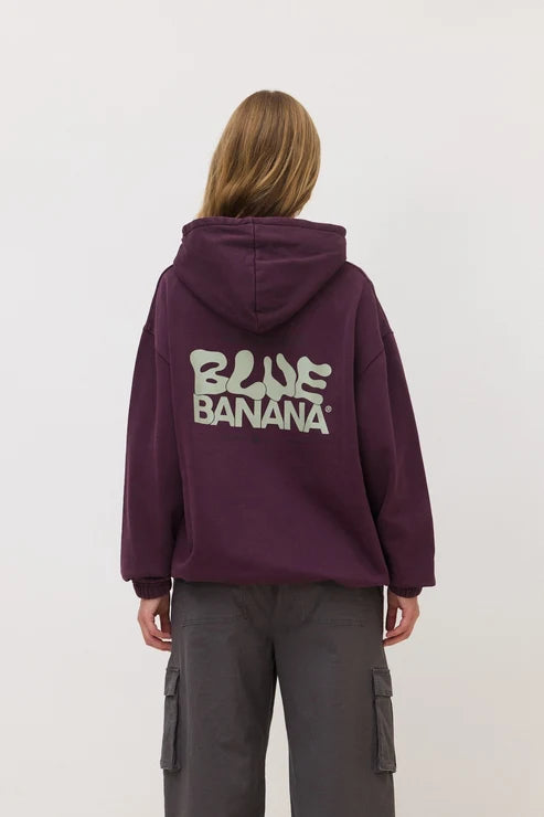 Blue Banana Cherry Pike Hoodie Unisex – Felpa Oversize Effetto Lavato 400 GSM