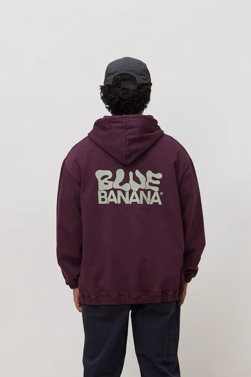 Blue Banana Cherry Pike Hoodie Unisex – Felpa Oversize Effetto Lavato 400 GSM