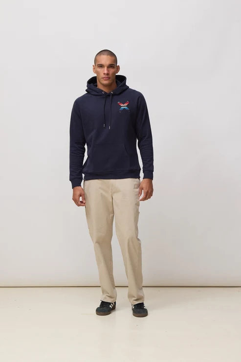 Felpa con Cappuccio in Cotone Biologico Blue Banana - Navy