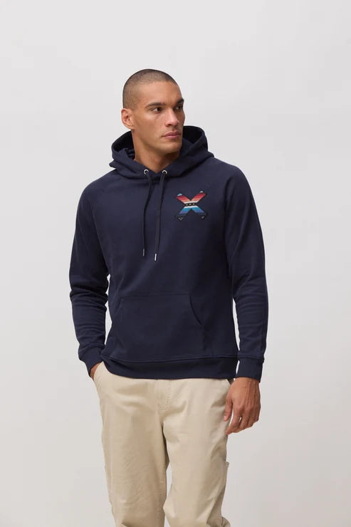 Felpa con Cappuccio in Cotone Biologico Blue Banana - Navy