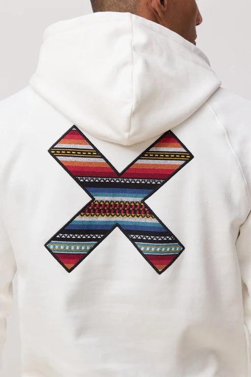 Felpa con Cappuccio in Cotone Biologico Blue Banana - Off-White