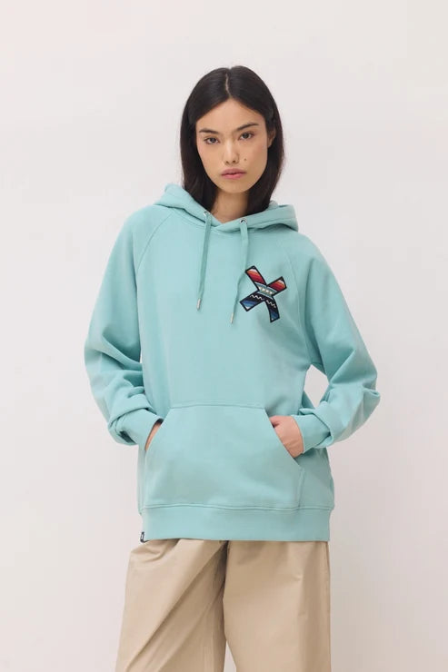 Felpa con Cappuccio in Cotone Biologico Blue Banana Unisex - Acqua
