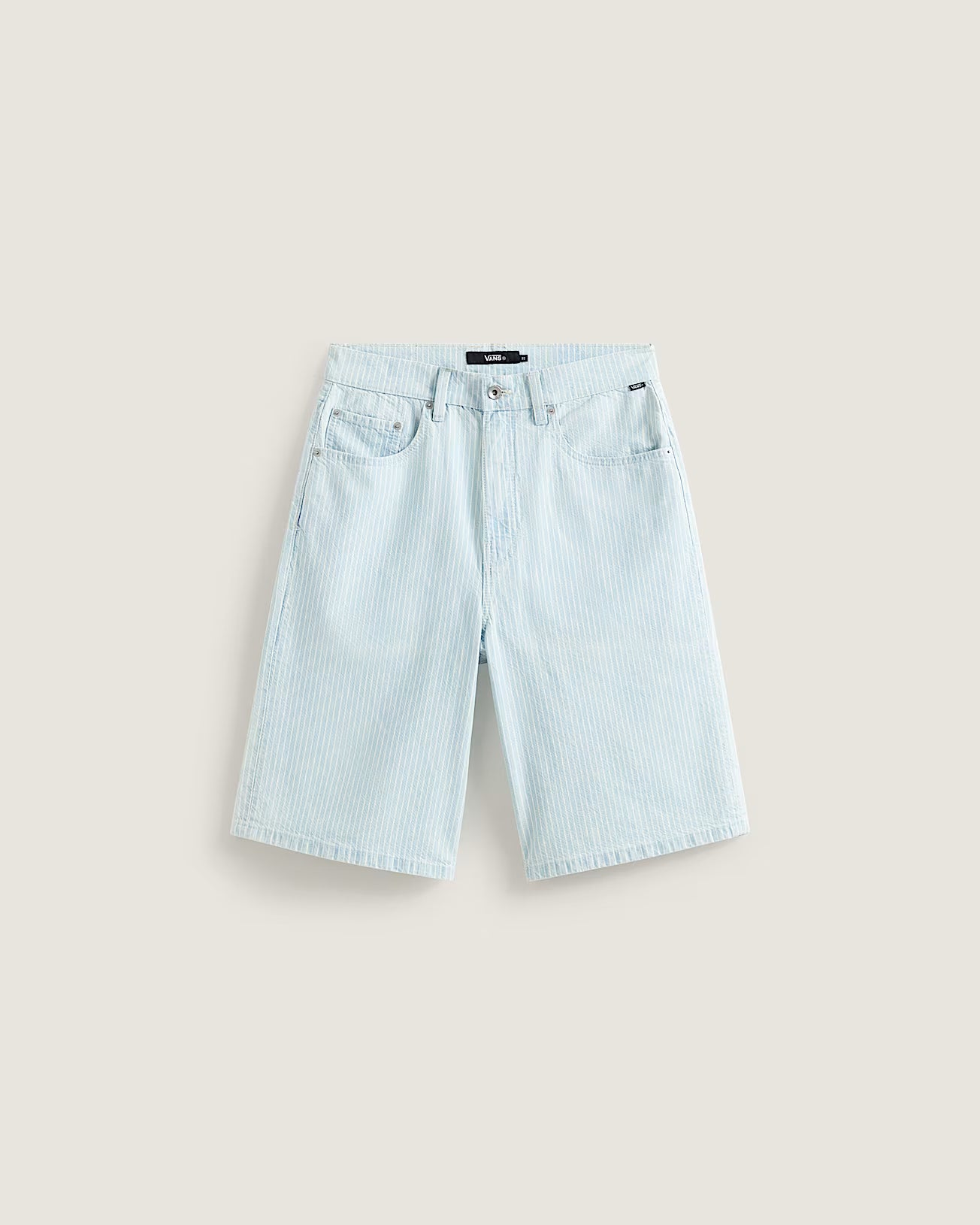 🩳 Vans Pantaloncini Baggy in Denim Check-5  Light Blue Stripe