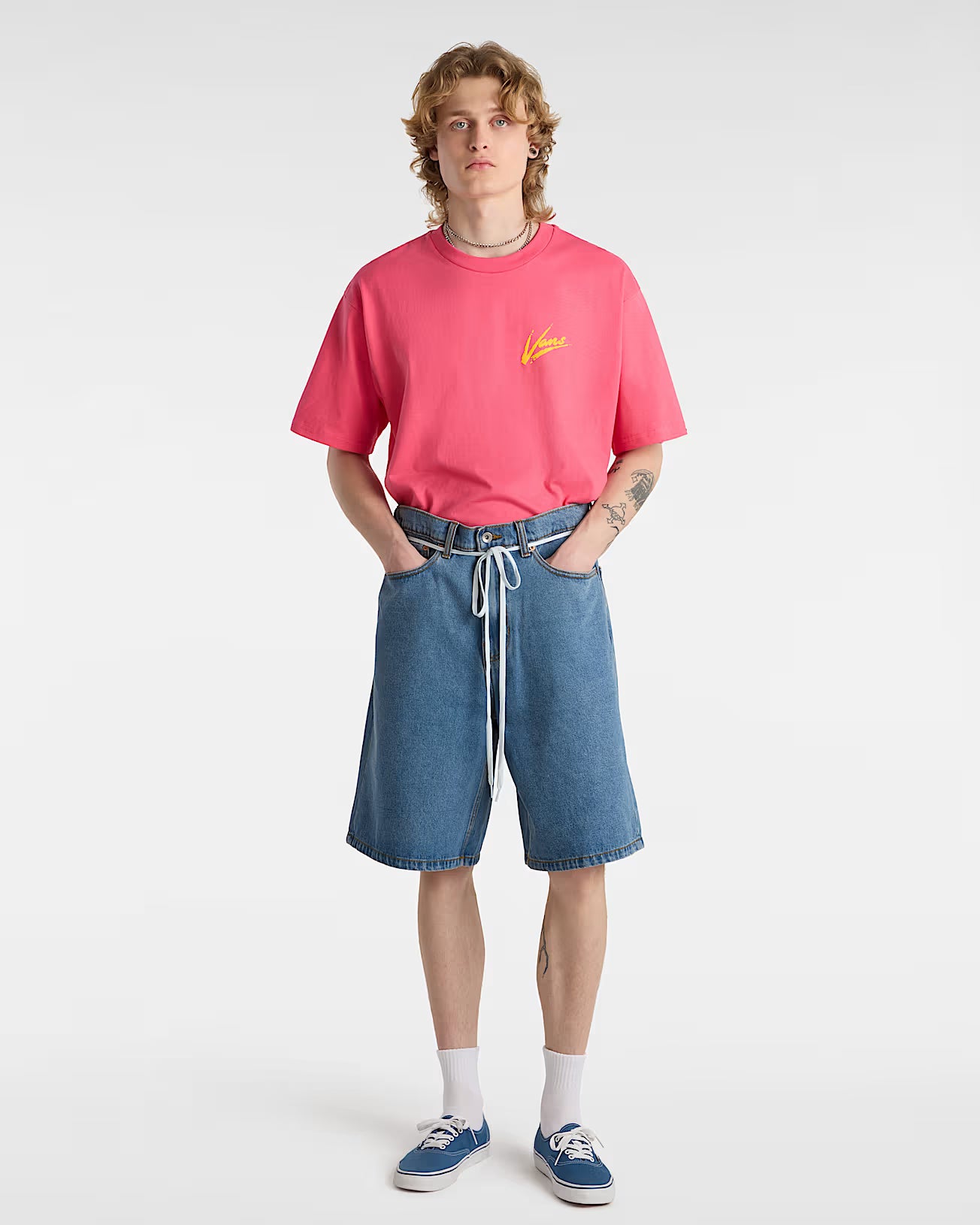 🩳 Vans Pantaloncini Baggy in Denim Check-5 Blu