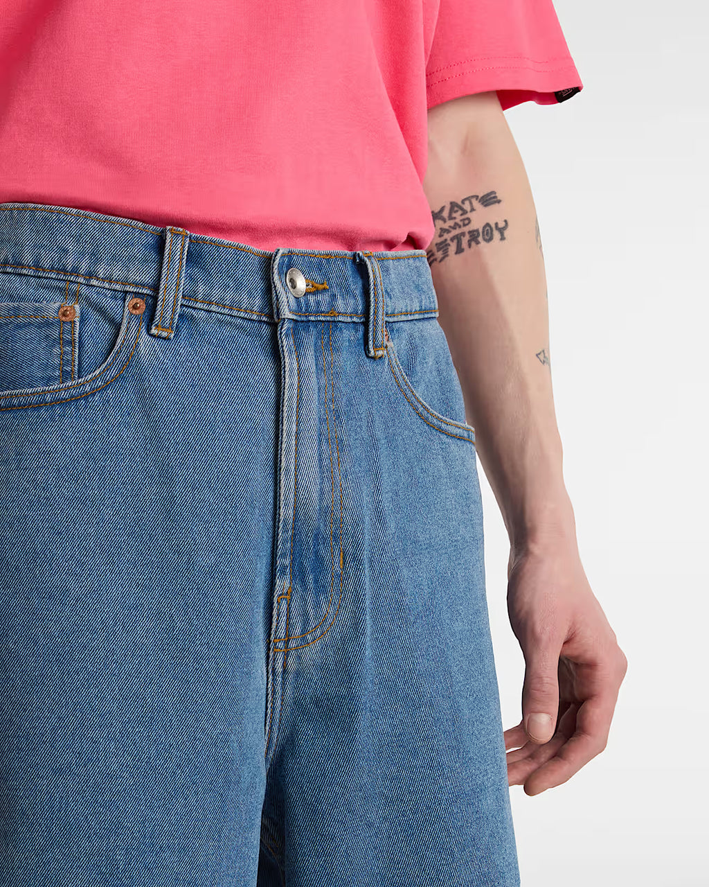 🩳 Vans Pantaloncini Baggy in Denim Check-5 Blu