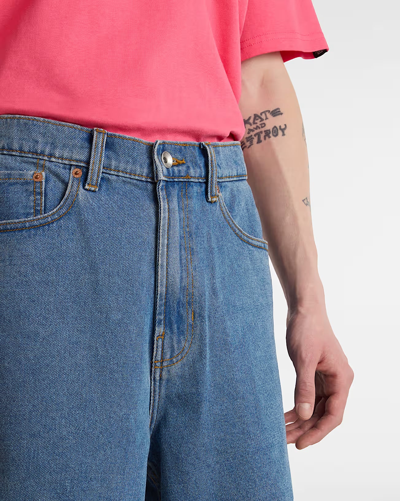 🩳 Vans Pantaloncini Baggy in Denim Check-5 Blu