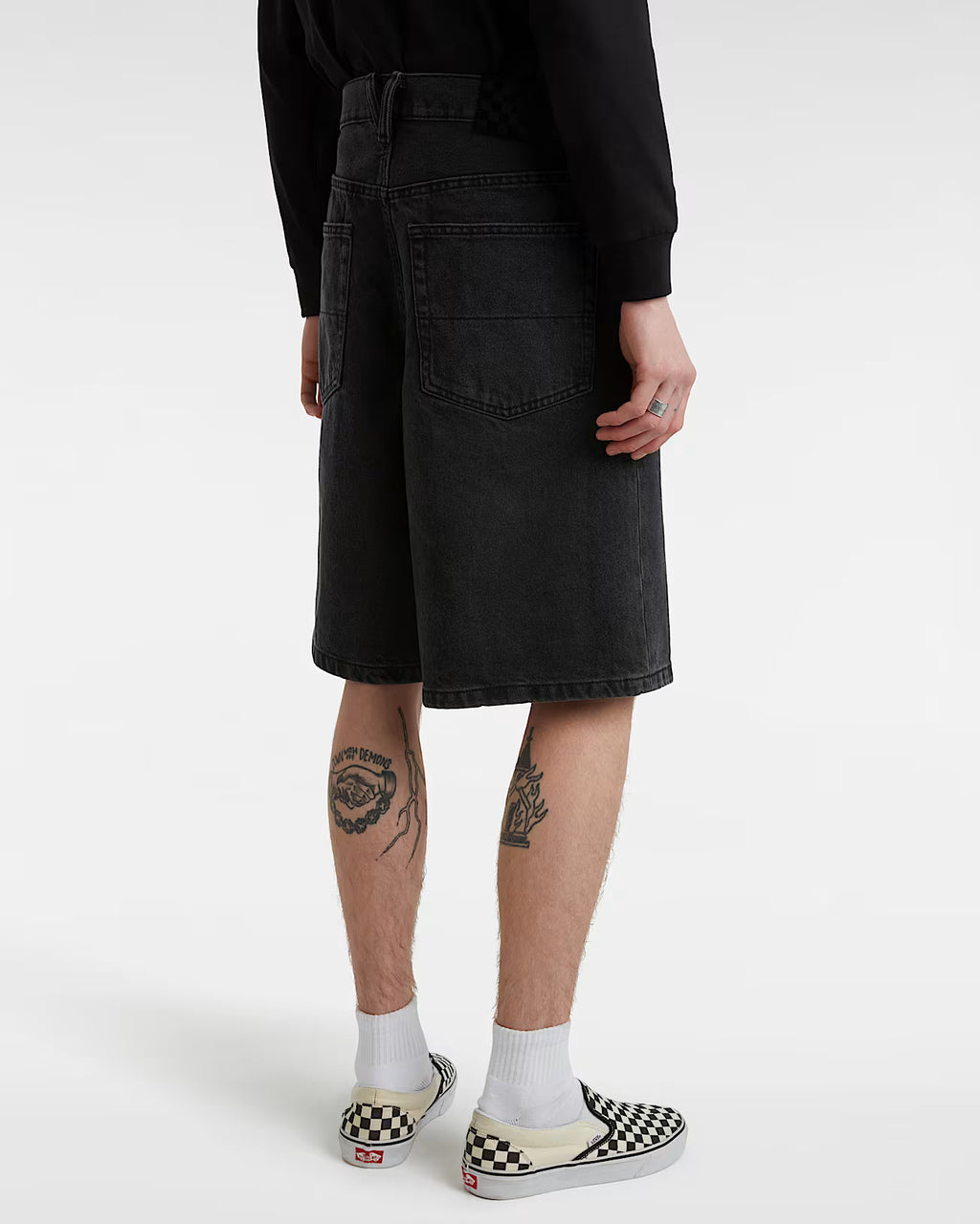 🩳 Vans Pantaloncini Baggy in Denim Check-5 - Black
