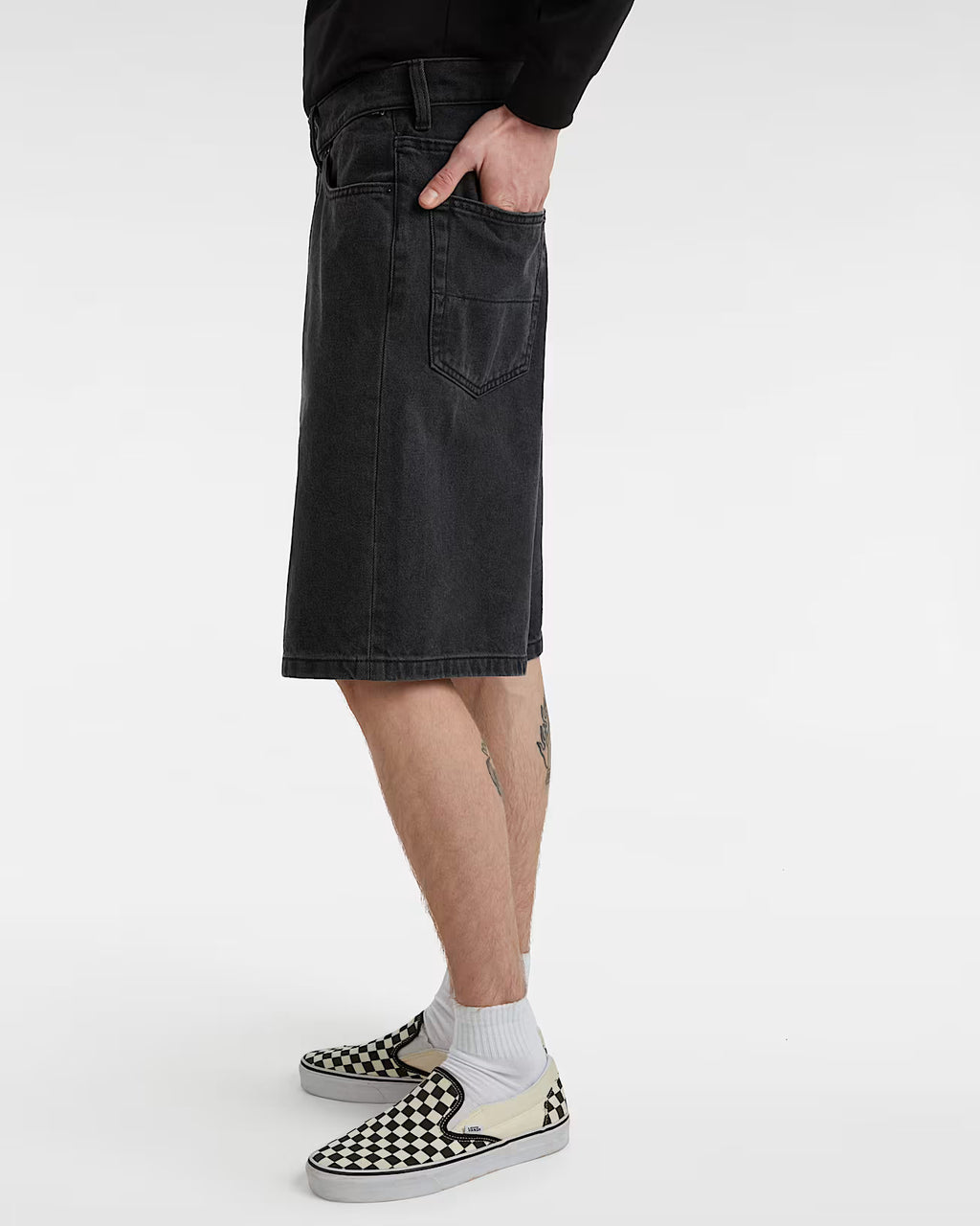 🩳 Vans Pantaloncini Baggy in Denim Check-5 - Black
