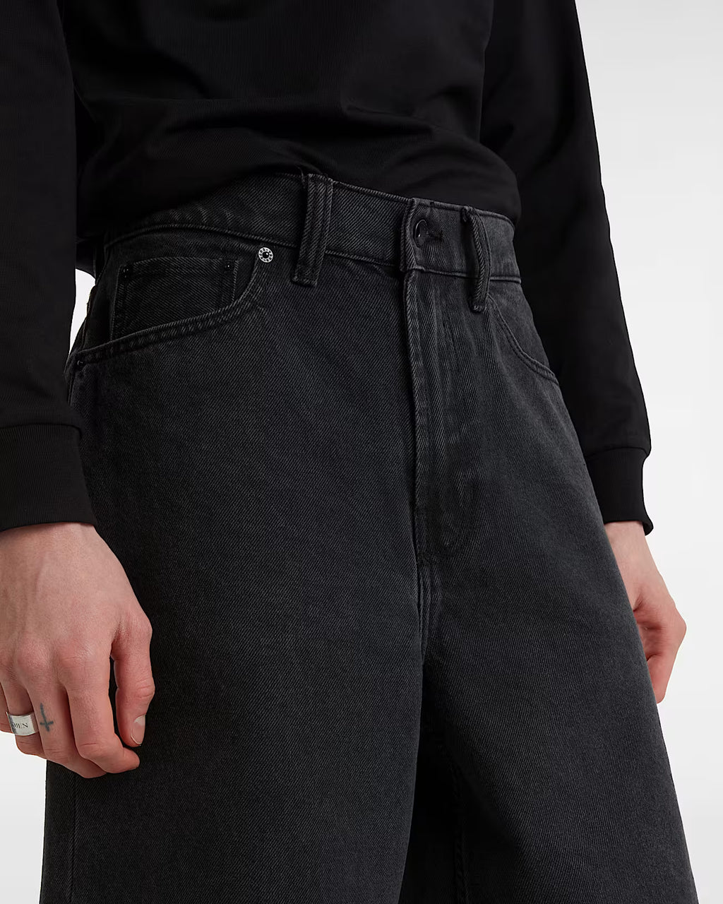 🩳 Vans Pantaloncini Baggy in Denim Check-5 - Black