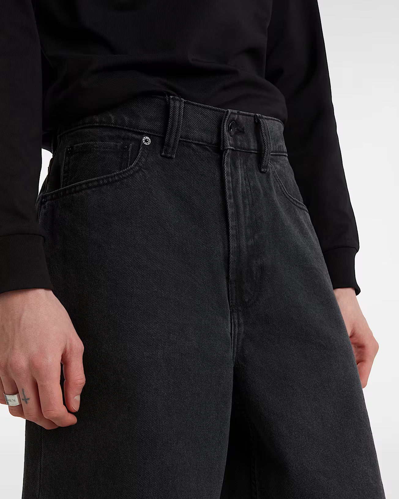 🩳 Vans Pantaloncini Baggy in Denim Check-5 - Black