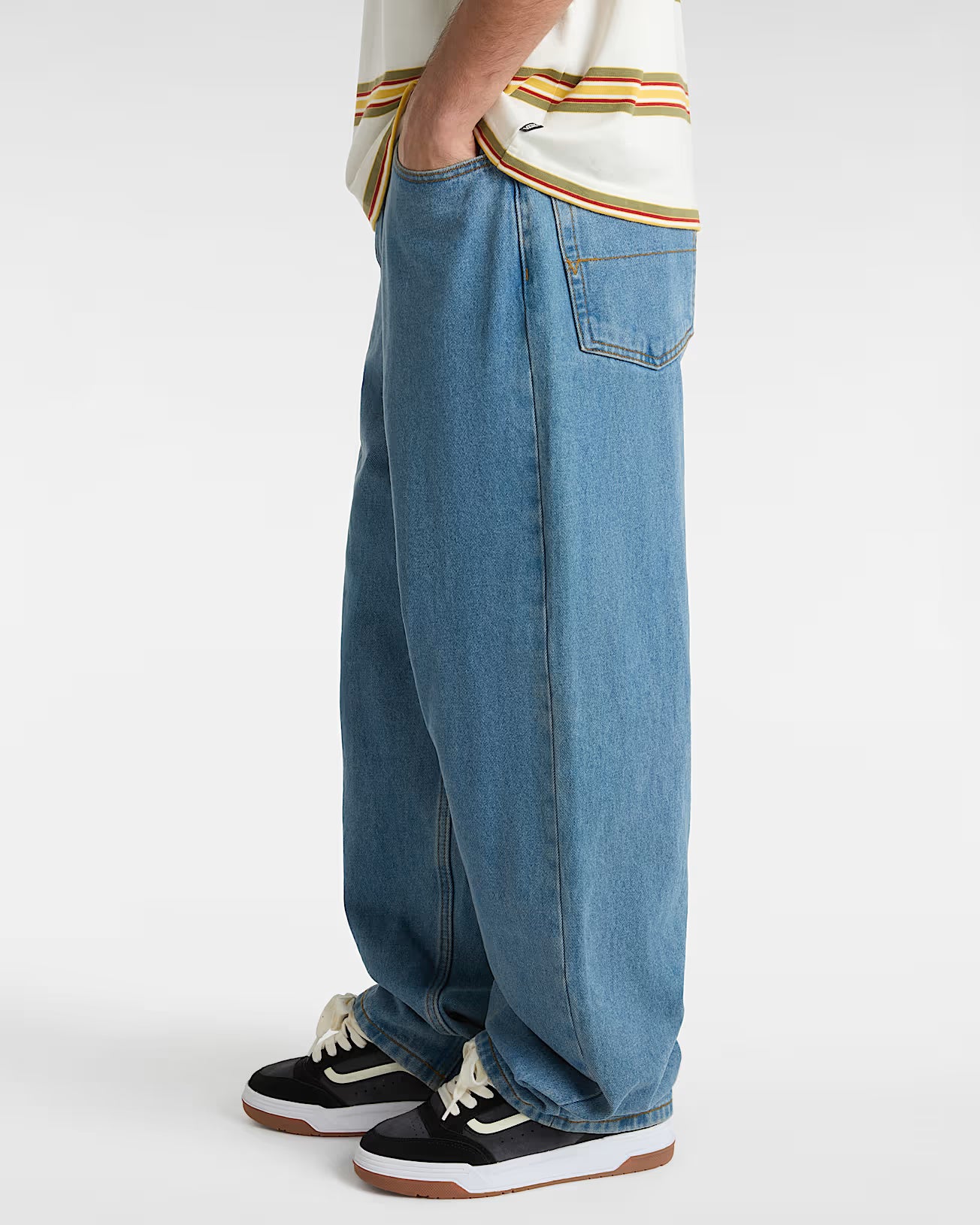 Pantaloni VANS Baggy in Denim Check-5 - DENIM BLUE