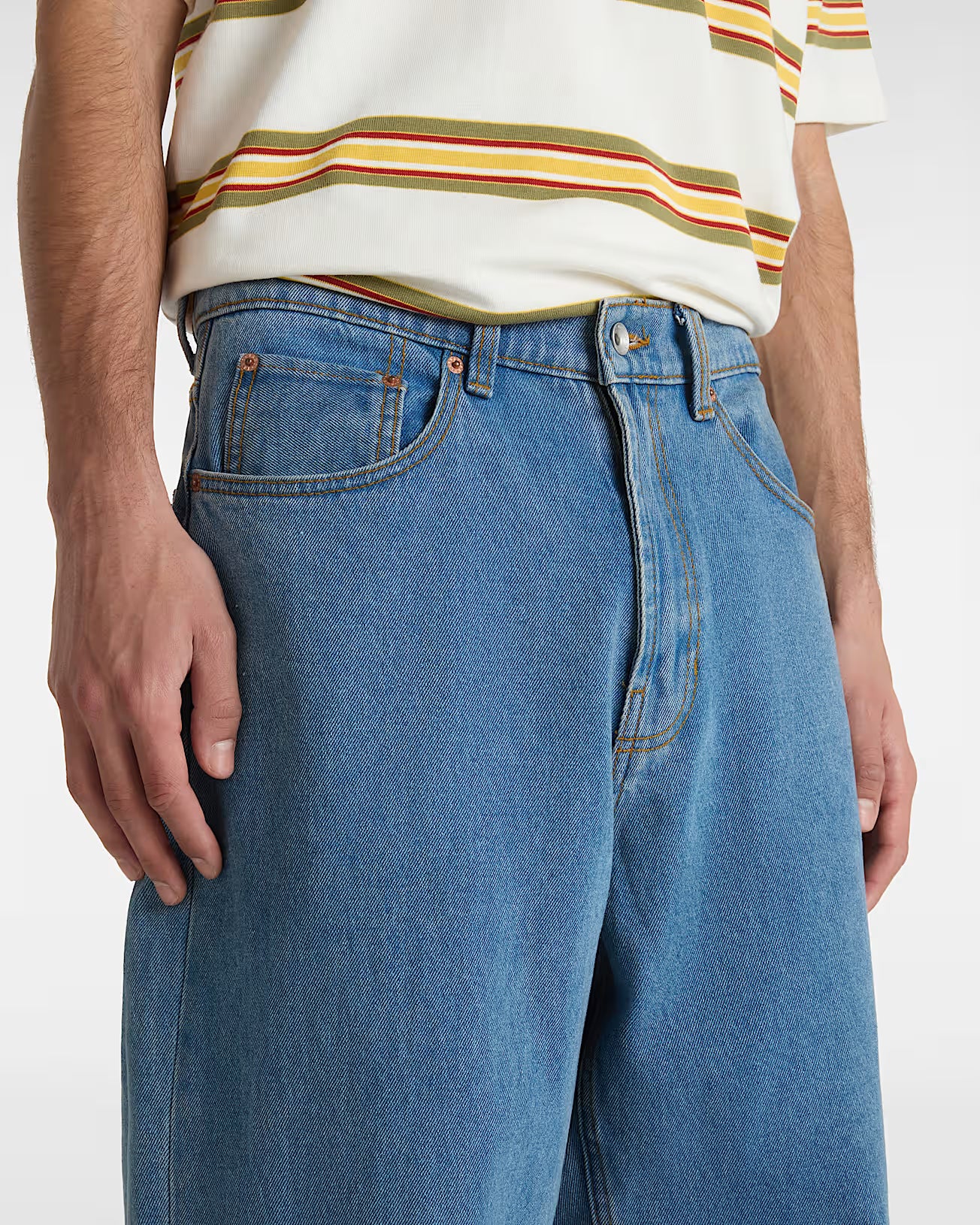 Pantaloni VANS Baggy in Denim Check-5 - DENIM BLUE