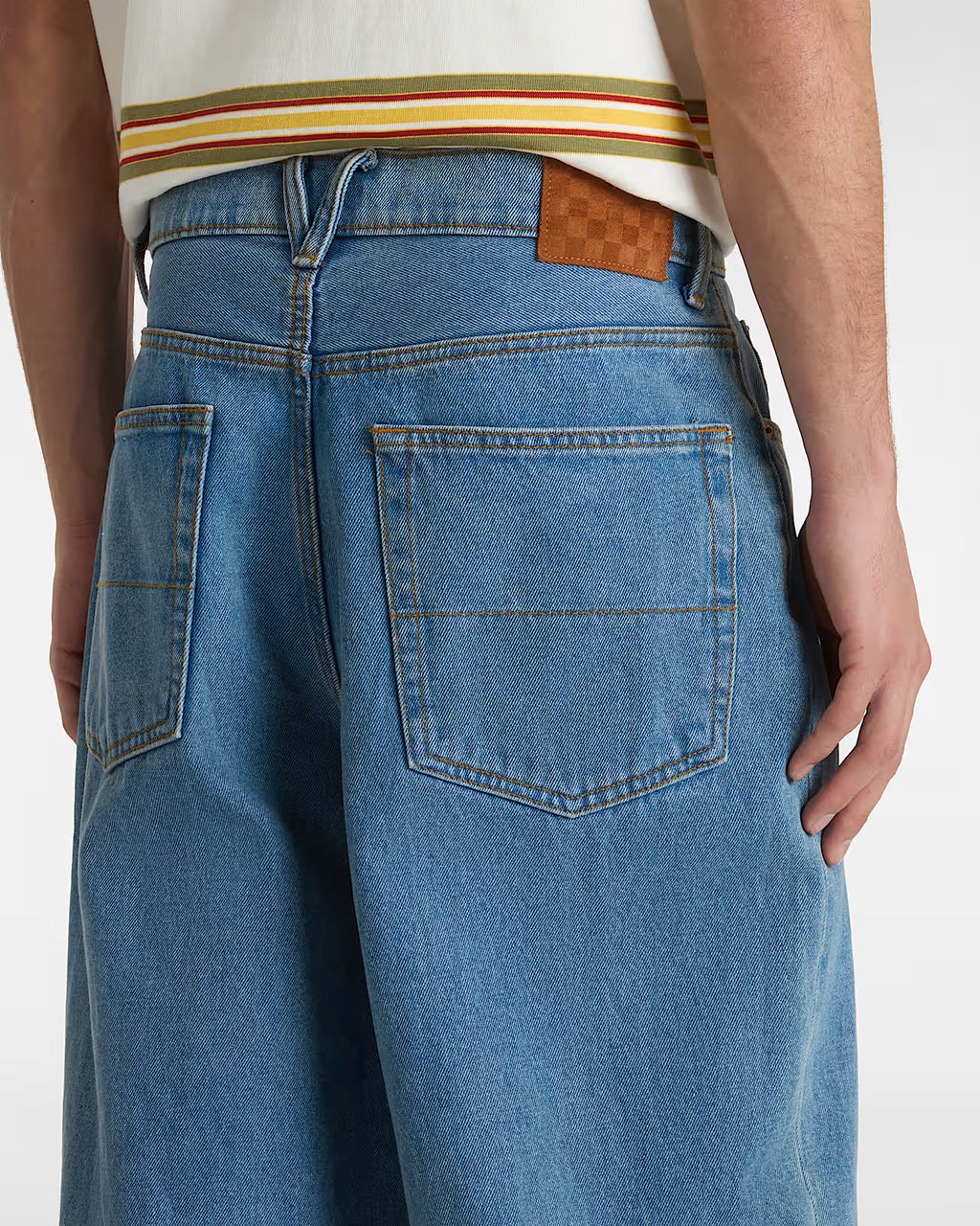 Pantaloni VANS Baggy in Denim Check-5 - DENIM BLUE