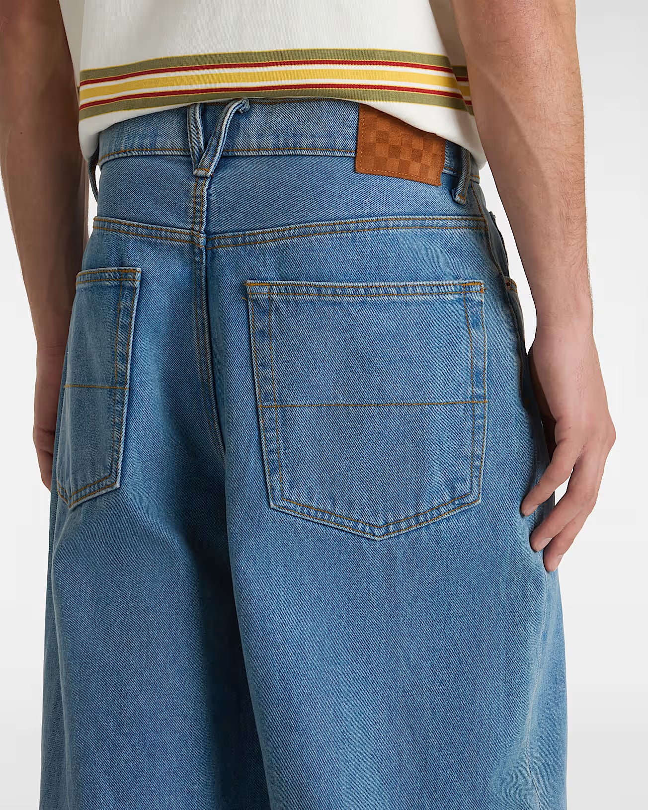 Pantaloni VANS Baggy in Denim Check-5 - DENIM BLUE